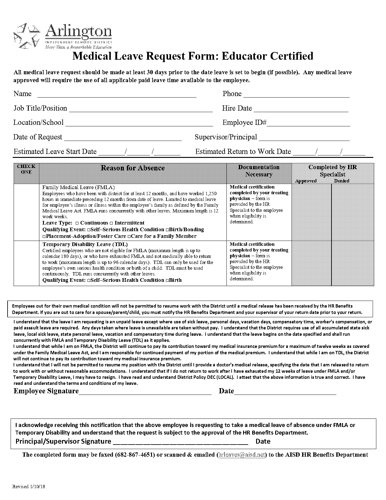 arlington isd release time