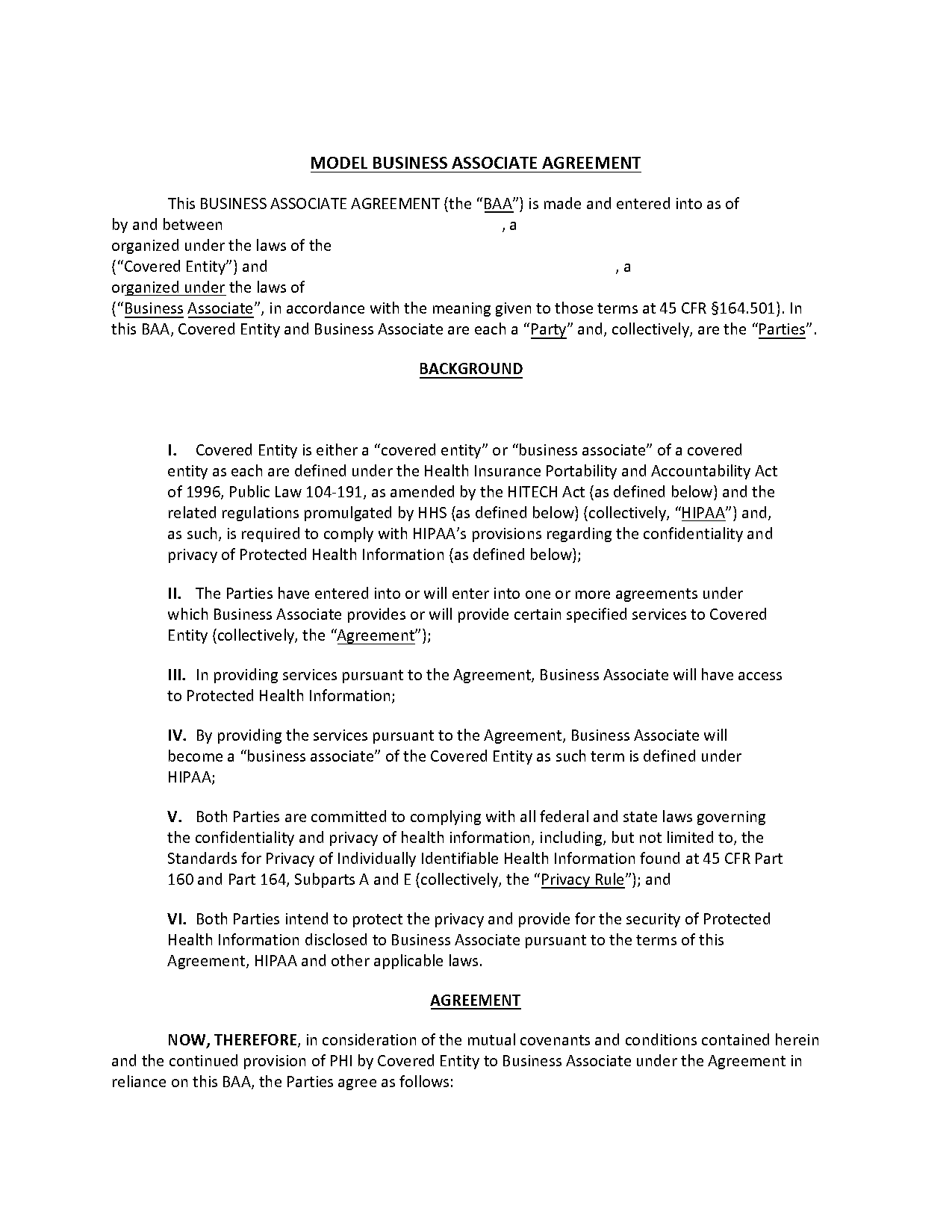 agreement letter format for business