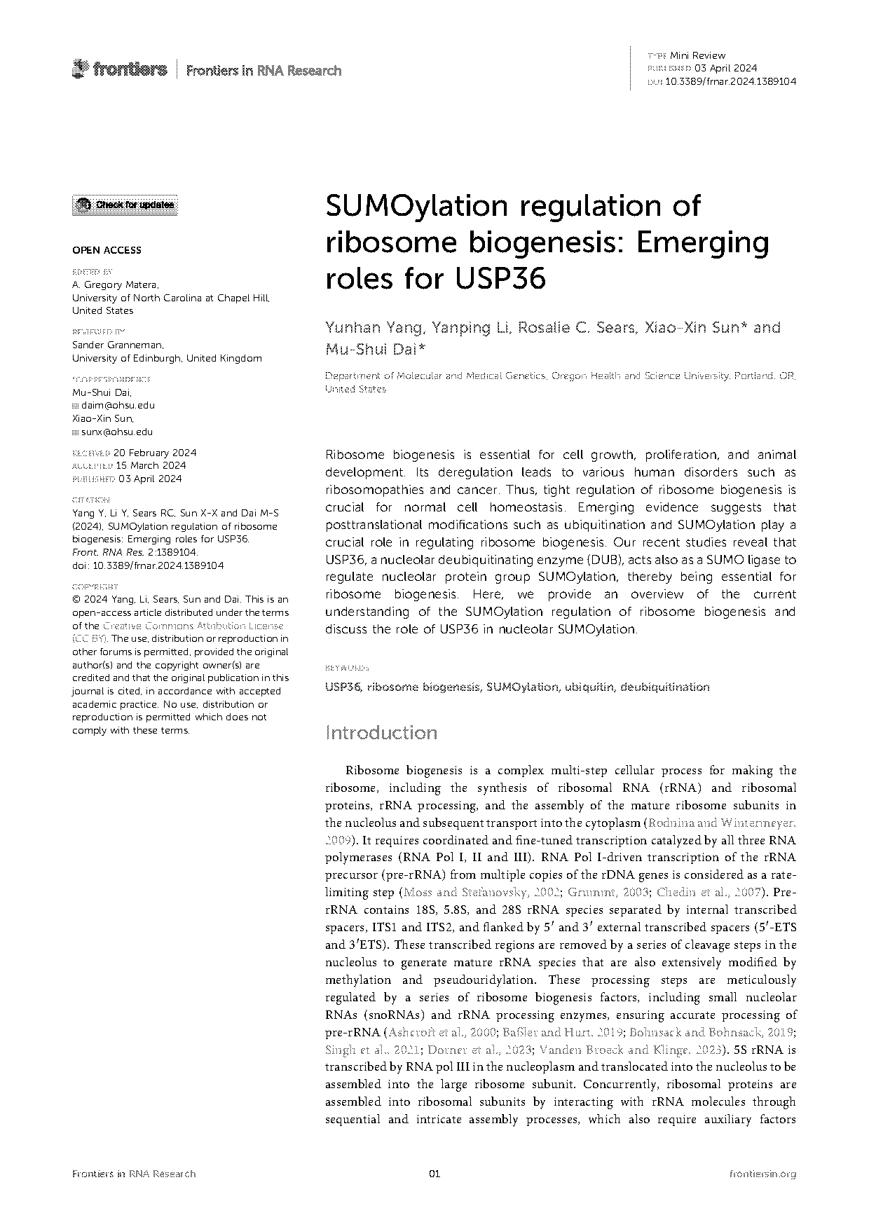 multi step modification of ribosome by protein