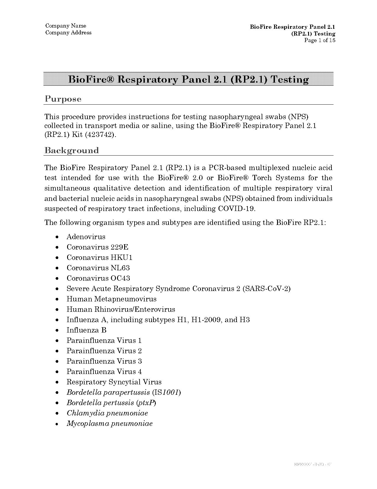 filmarray respiratory panel quick guide