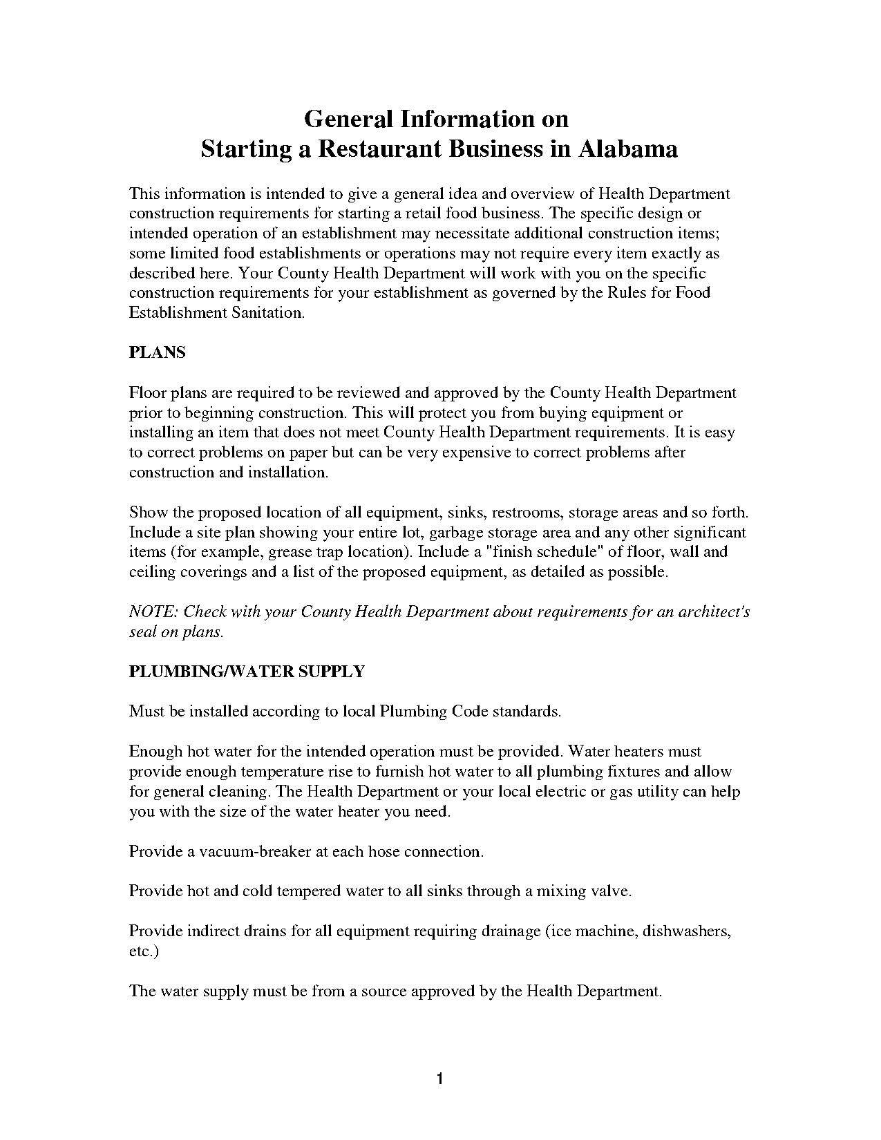 requirements to start a restaurant business