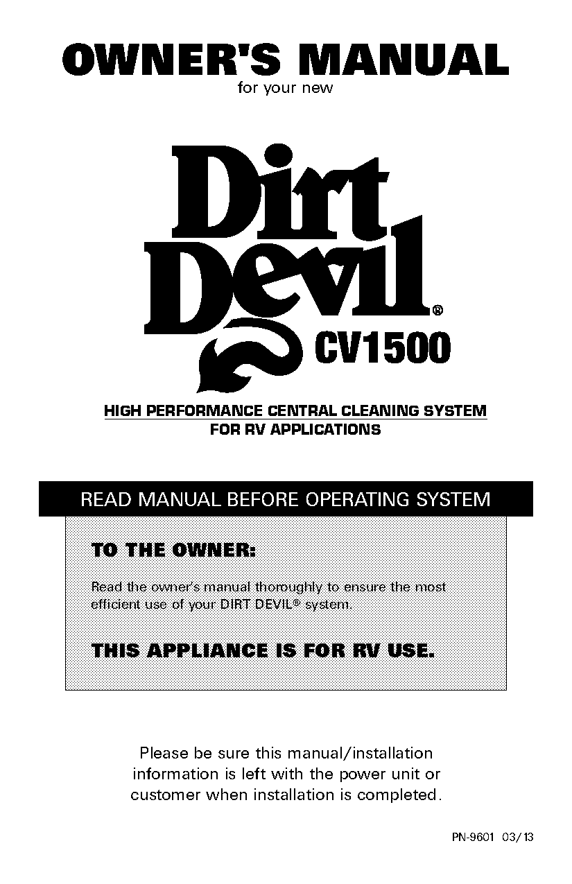 dirt devil power reach manual