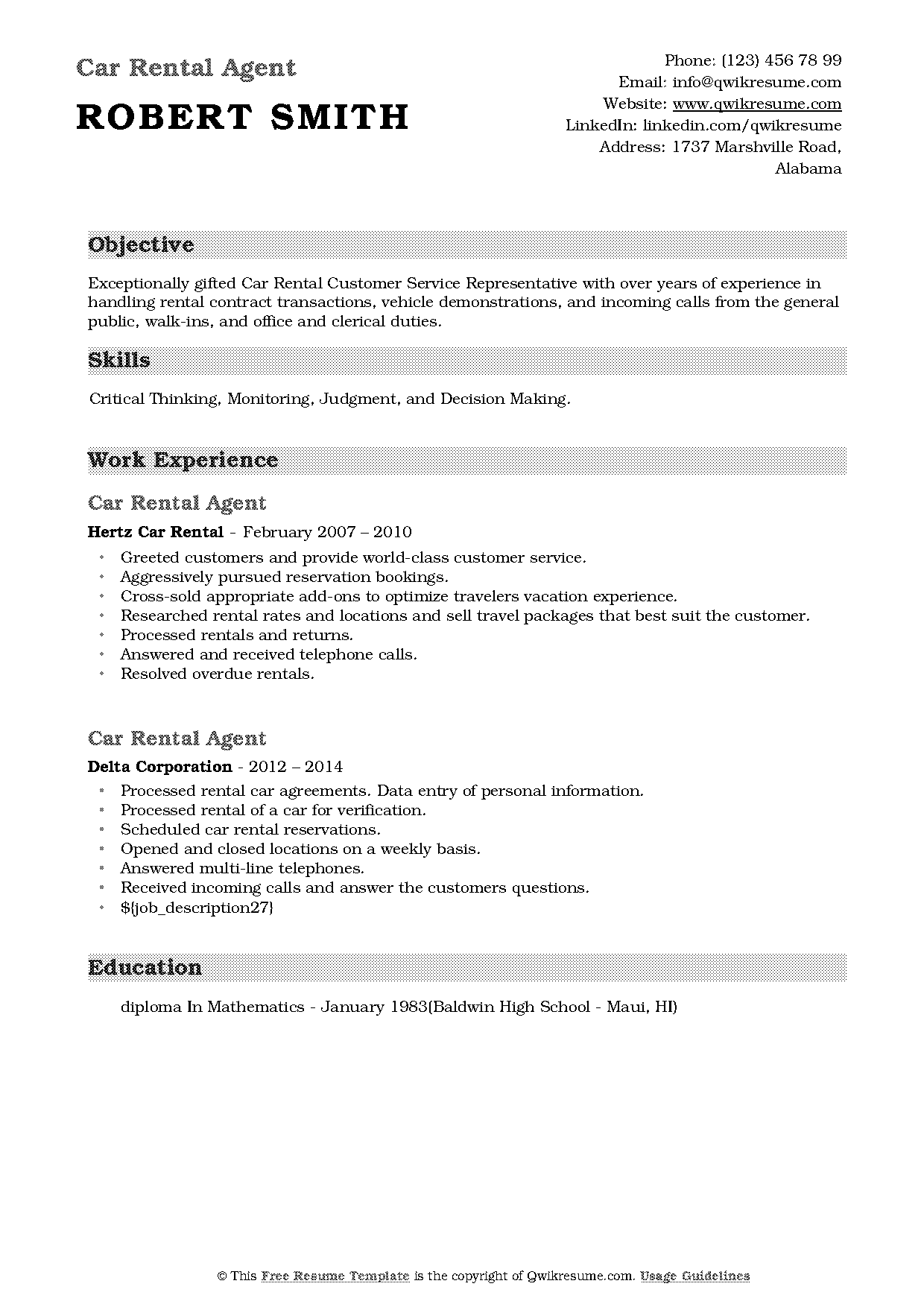 automotive customer service resume sample