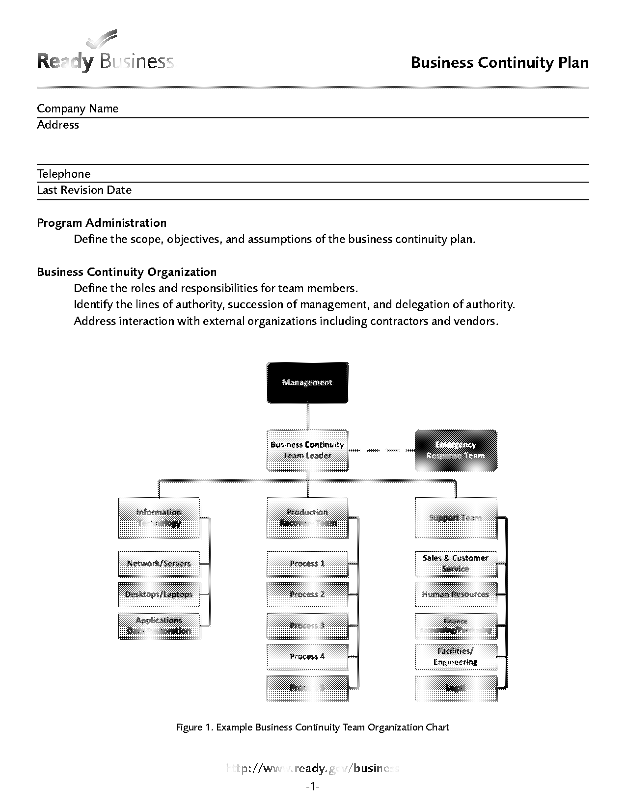 business resumption plan sample