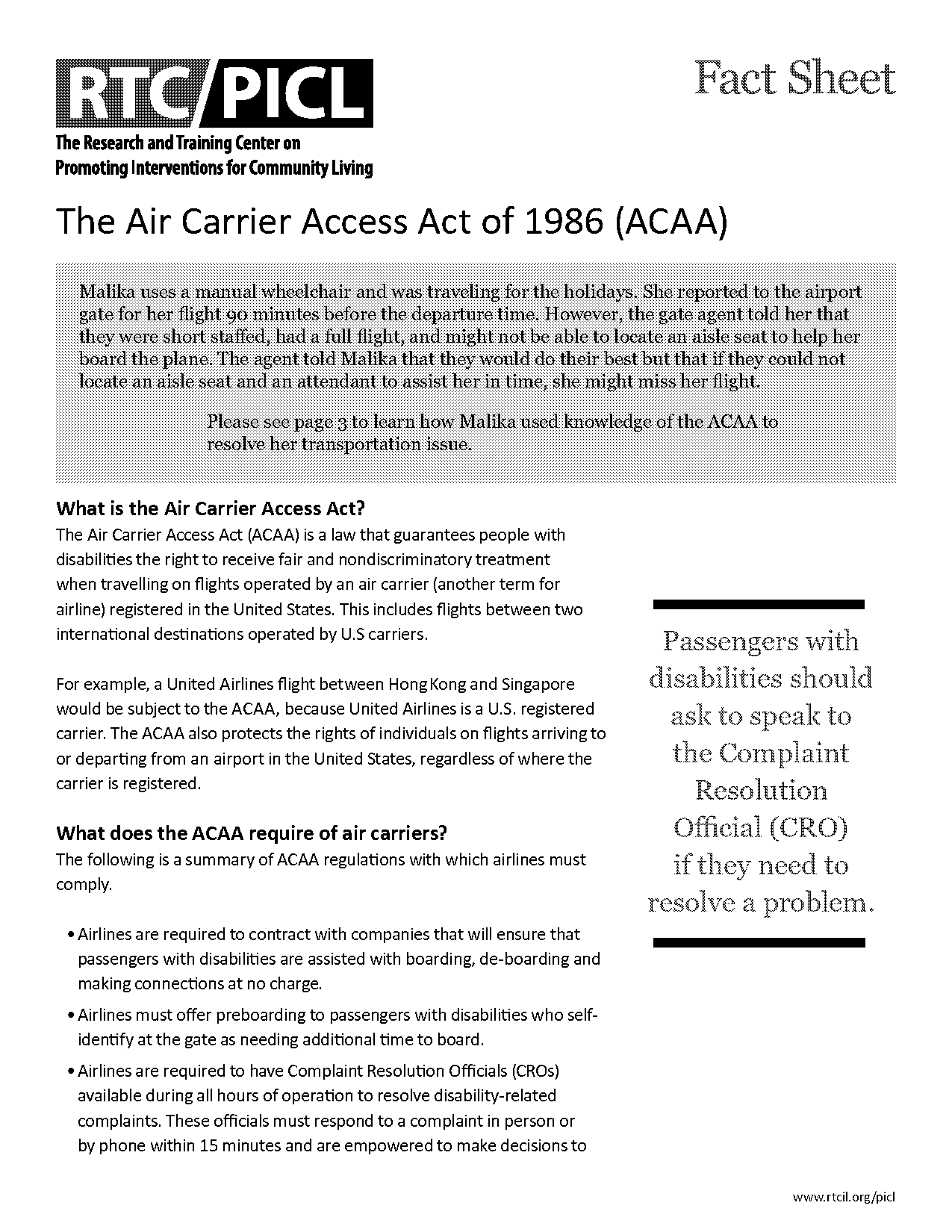 air carrier access act emotional support animal