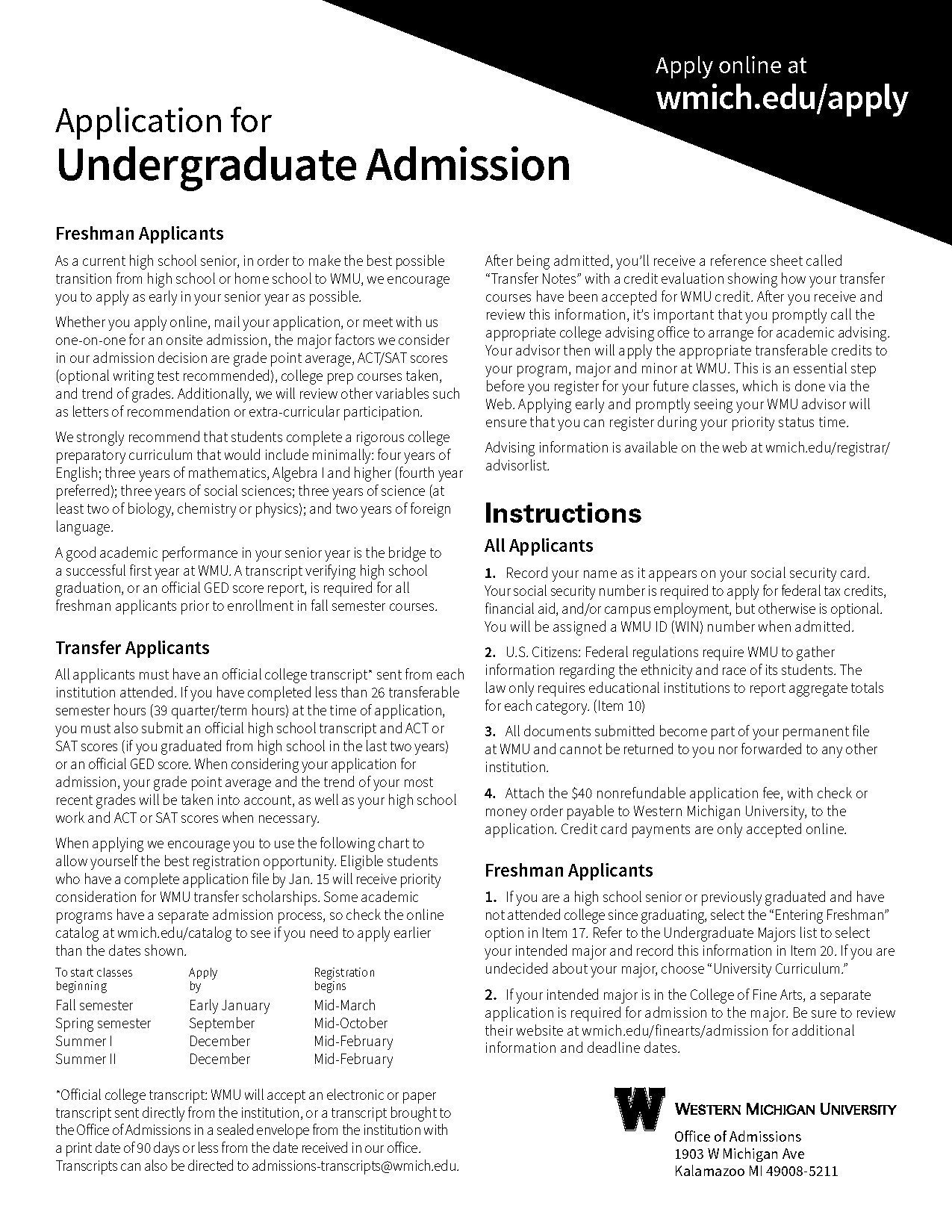 sat act score for western michigan university