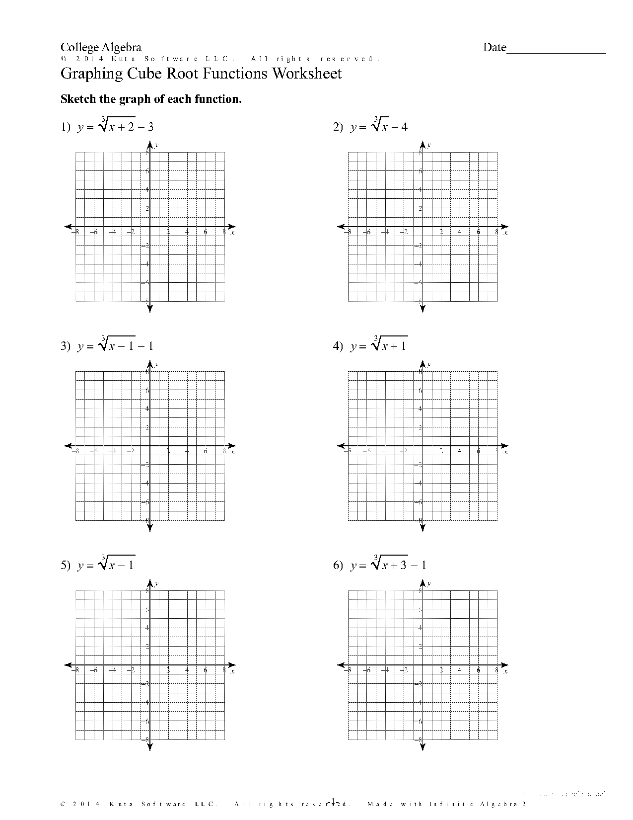 the cube root function worksheet