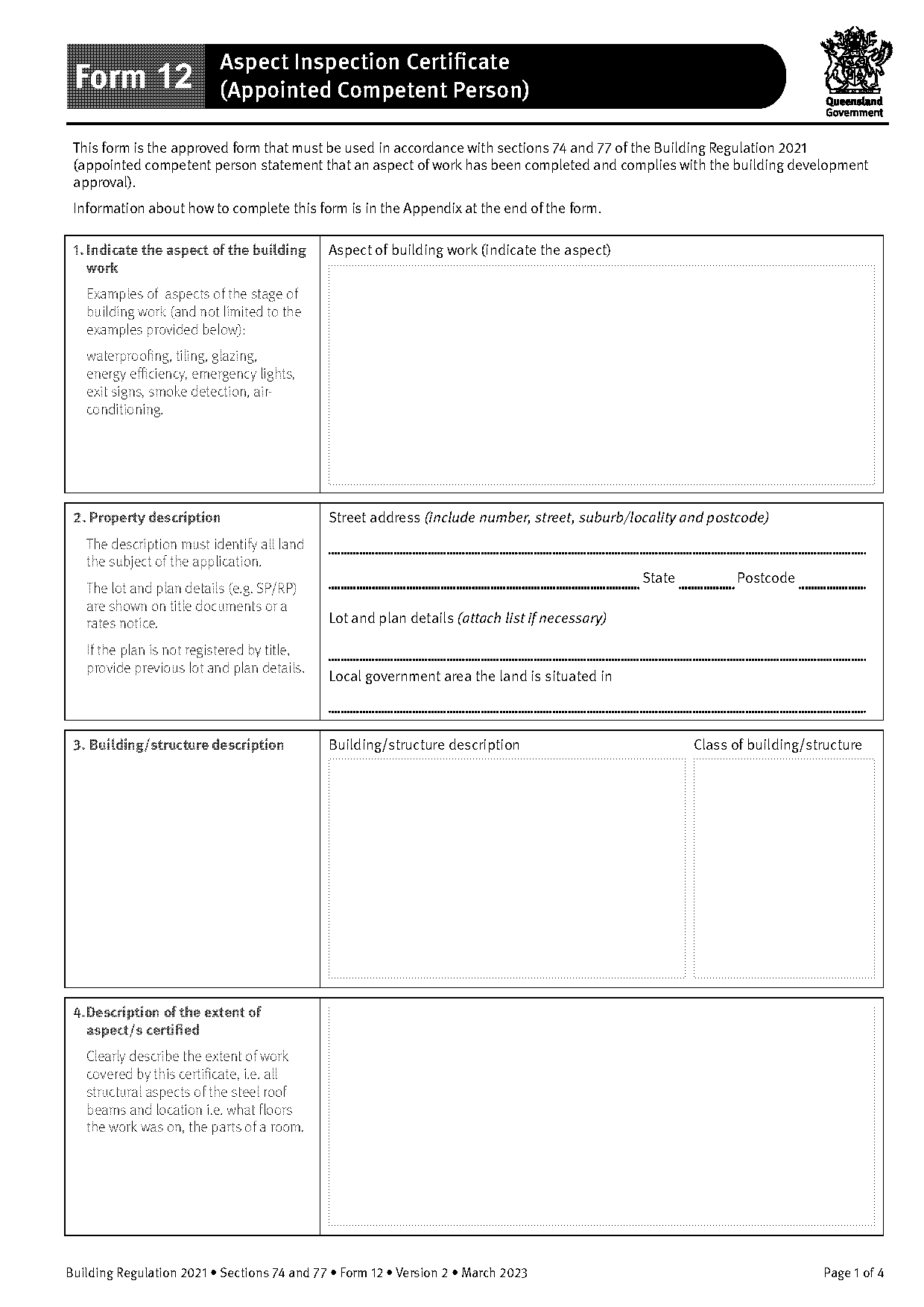 building compliance certificate template