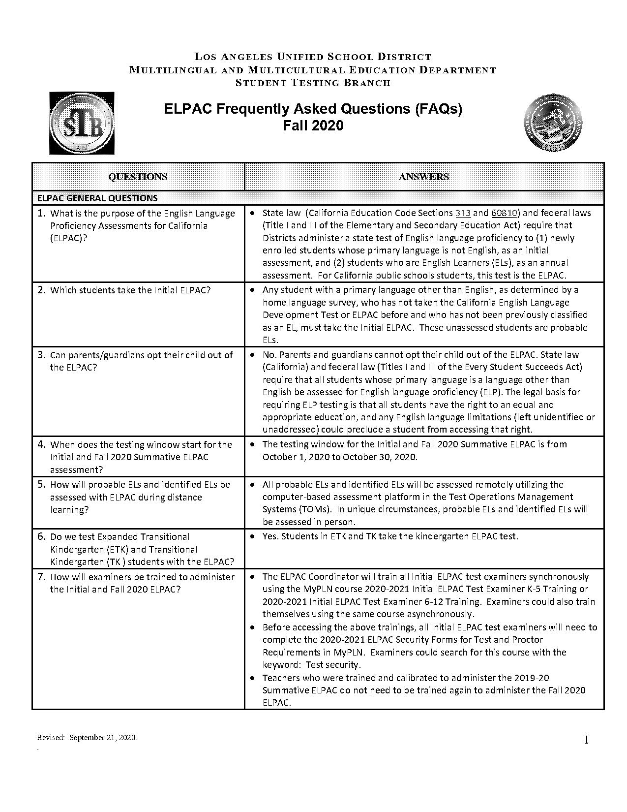 initial elpac parent letter