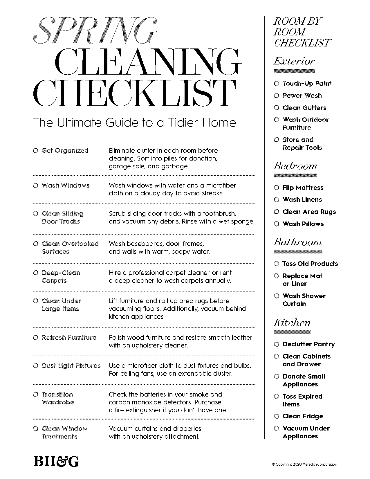 spring cleaning the kitchen checklist