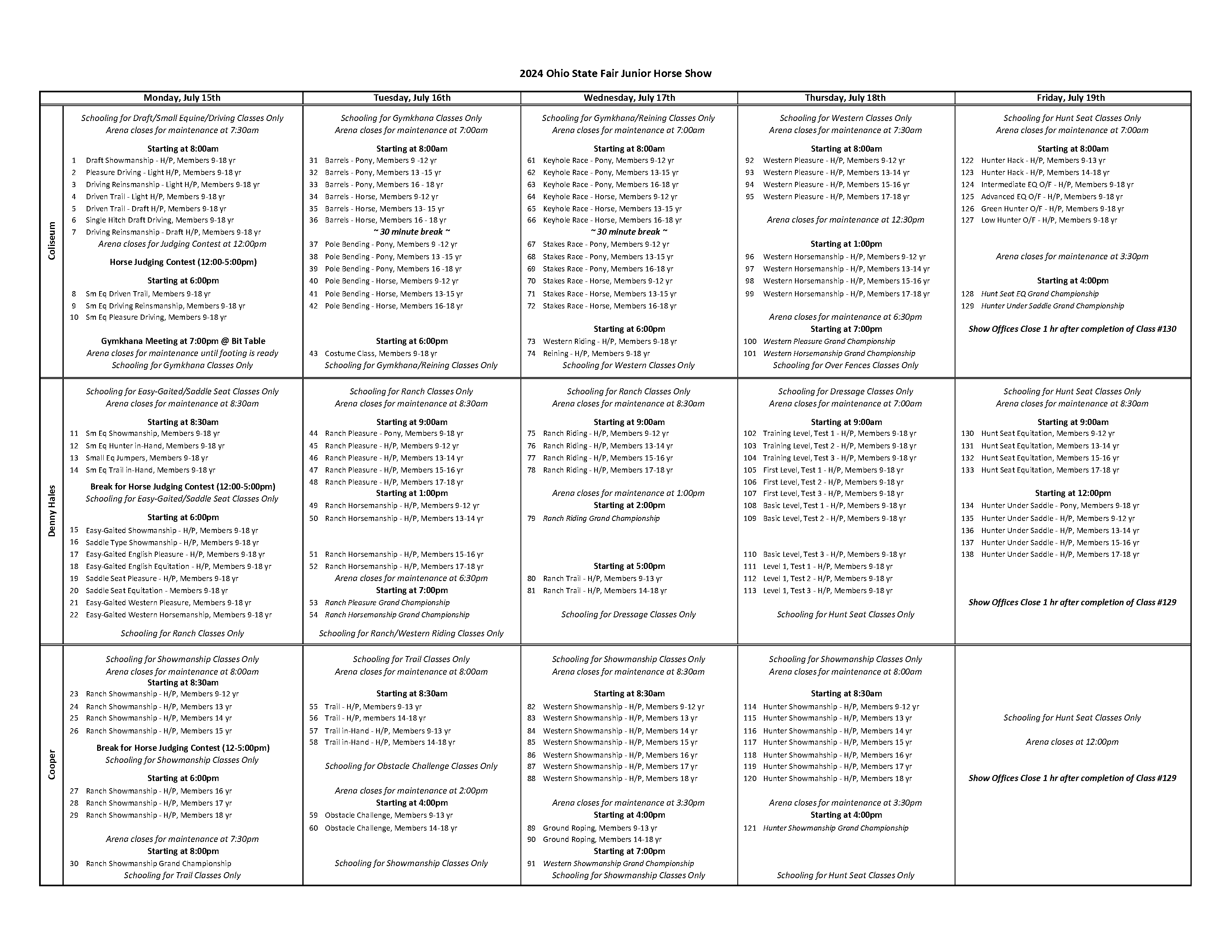 show me ohio state schedule