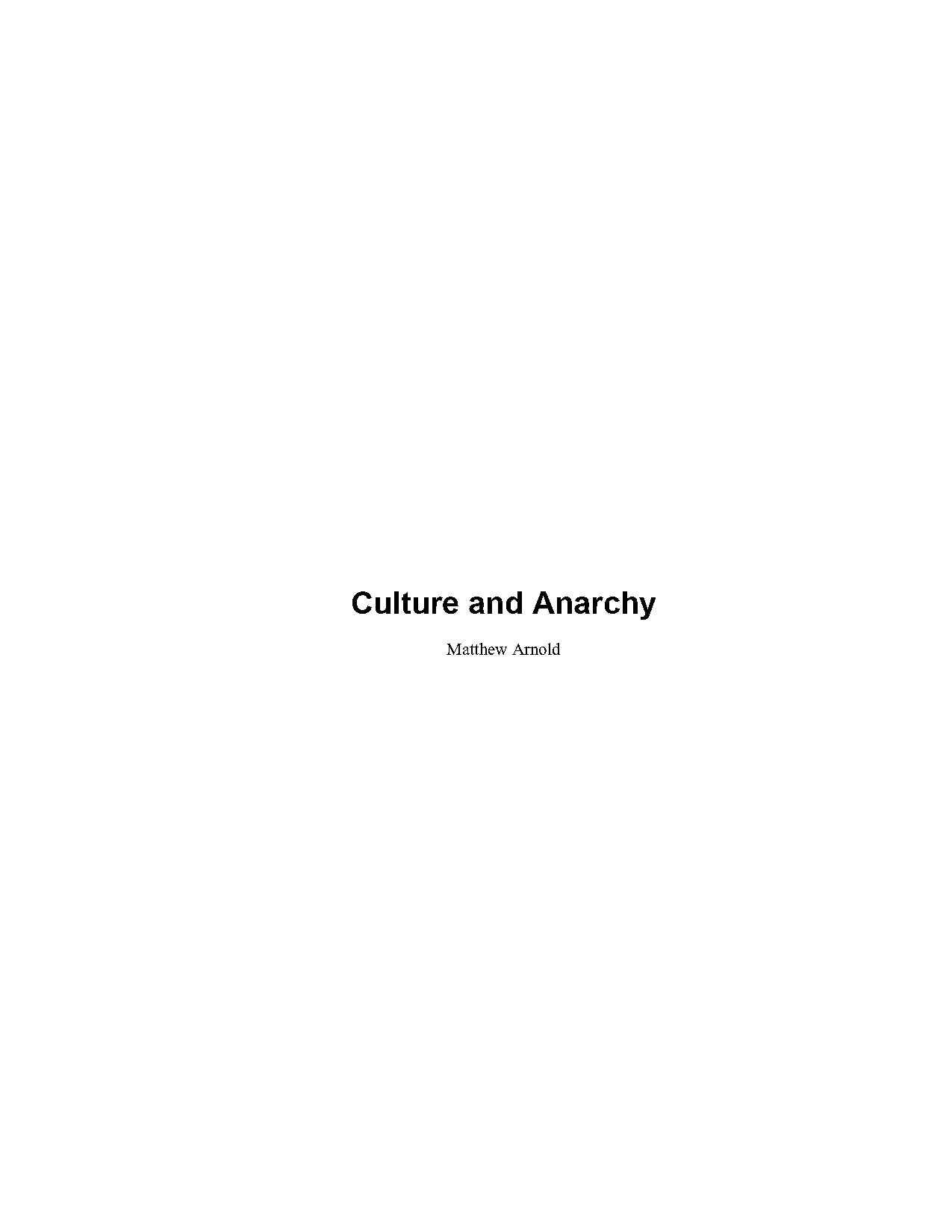 culture and anarchy by matthew arnold full text pdf