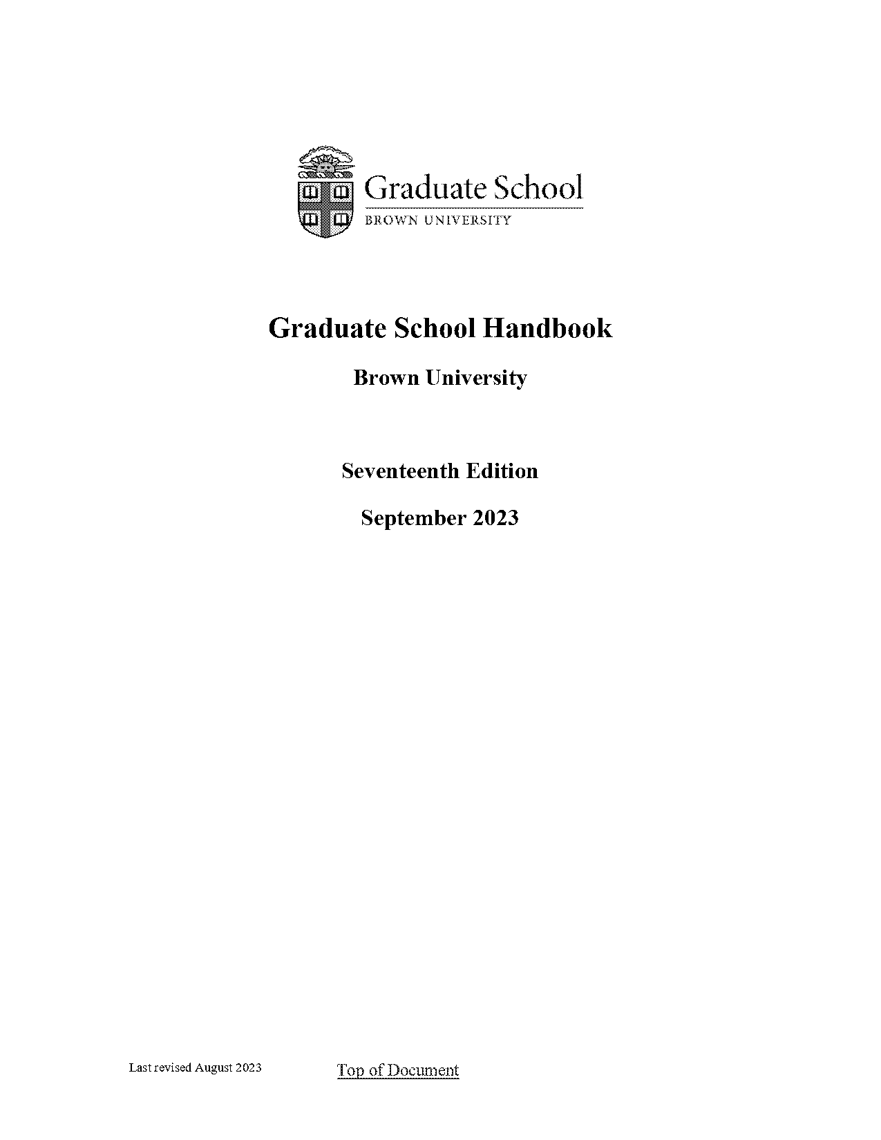 graduate studies course handbook