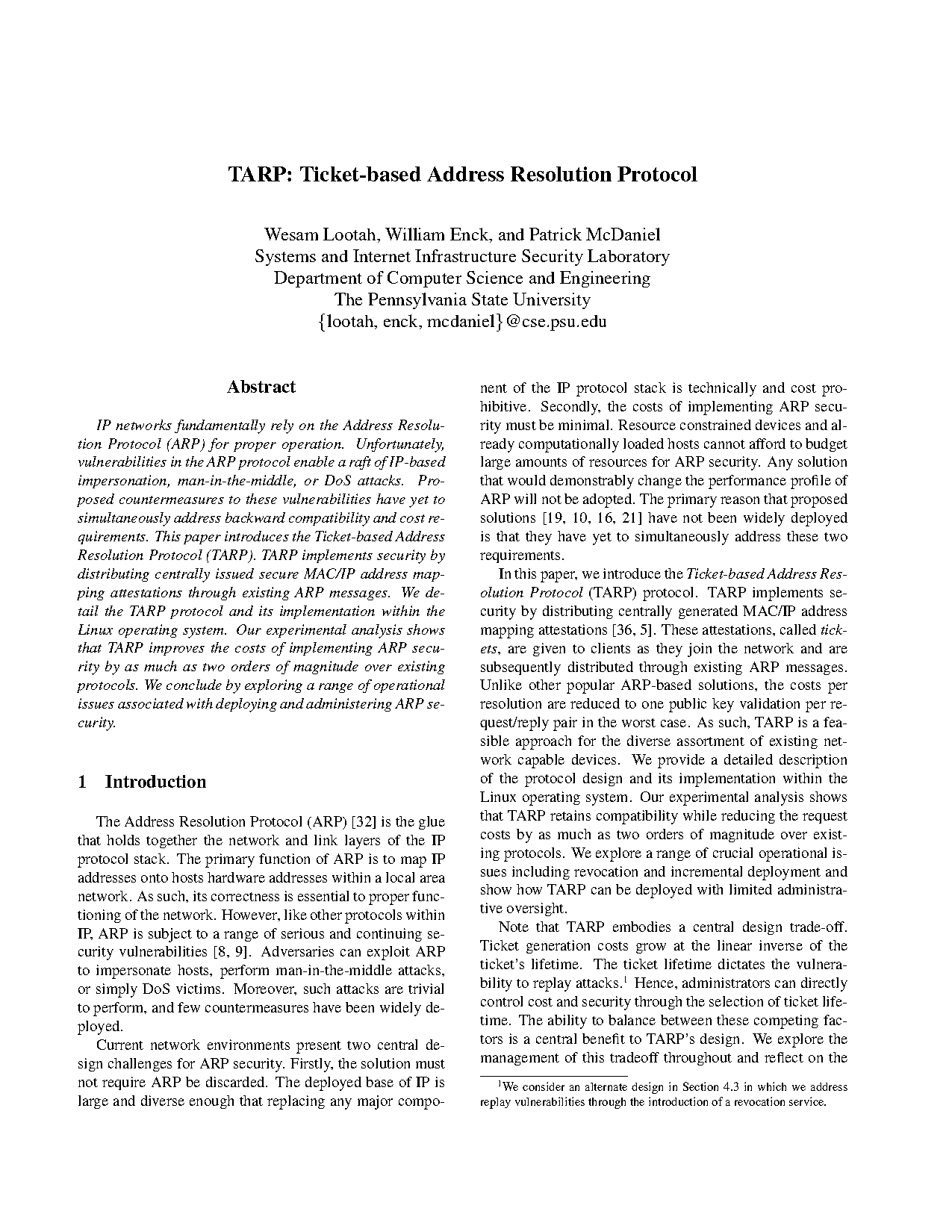 address resolution protocol cache