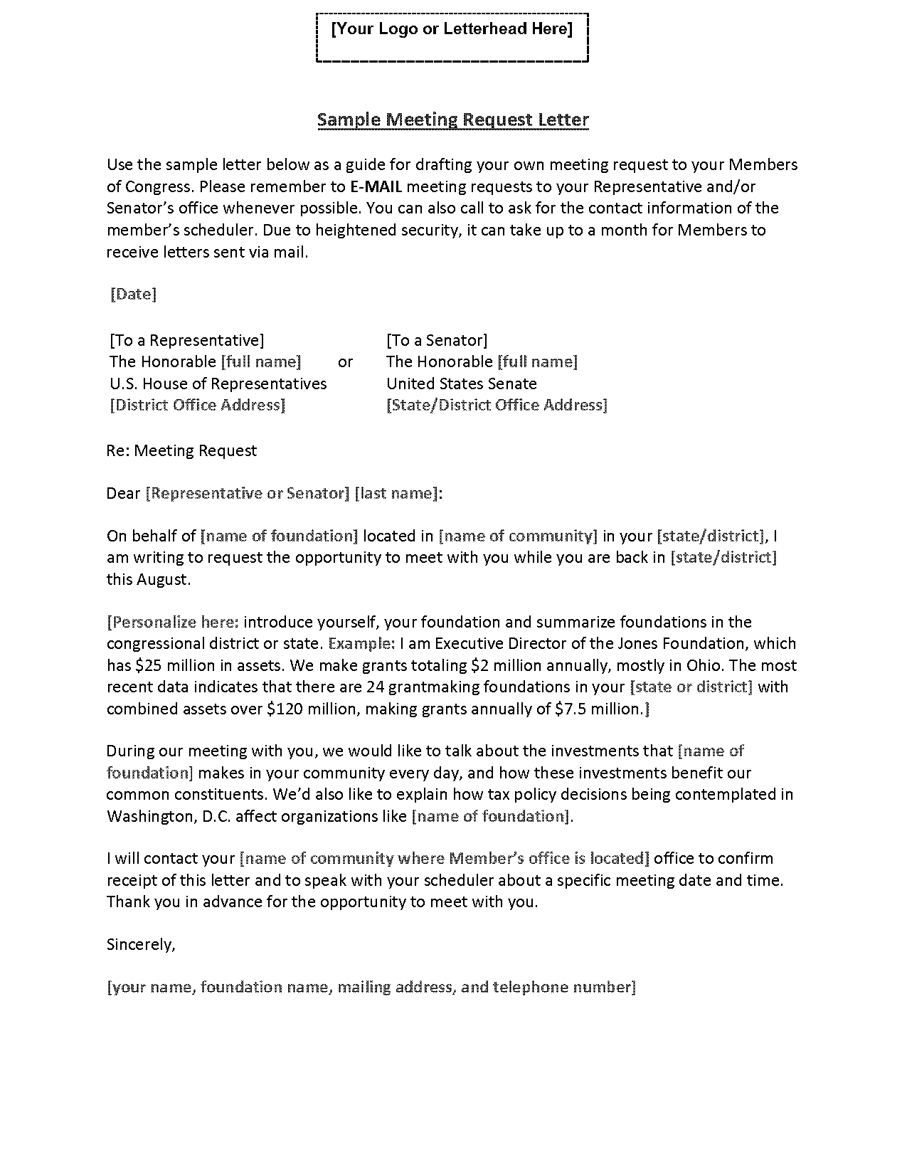 write meeting request email sample