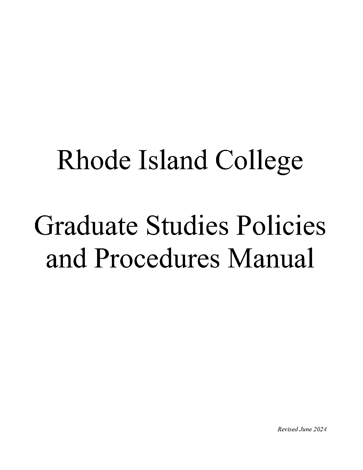 graduate studies course handbook