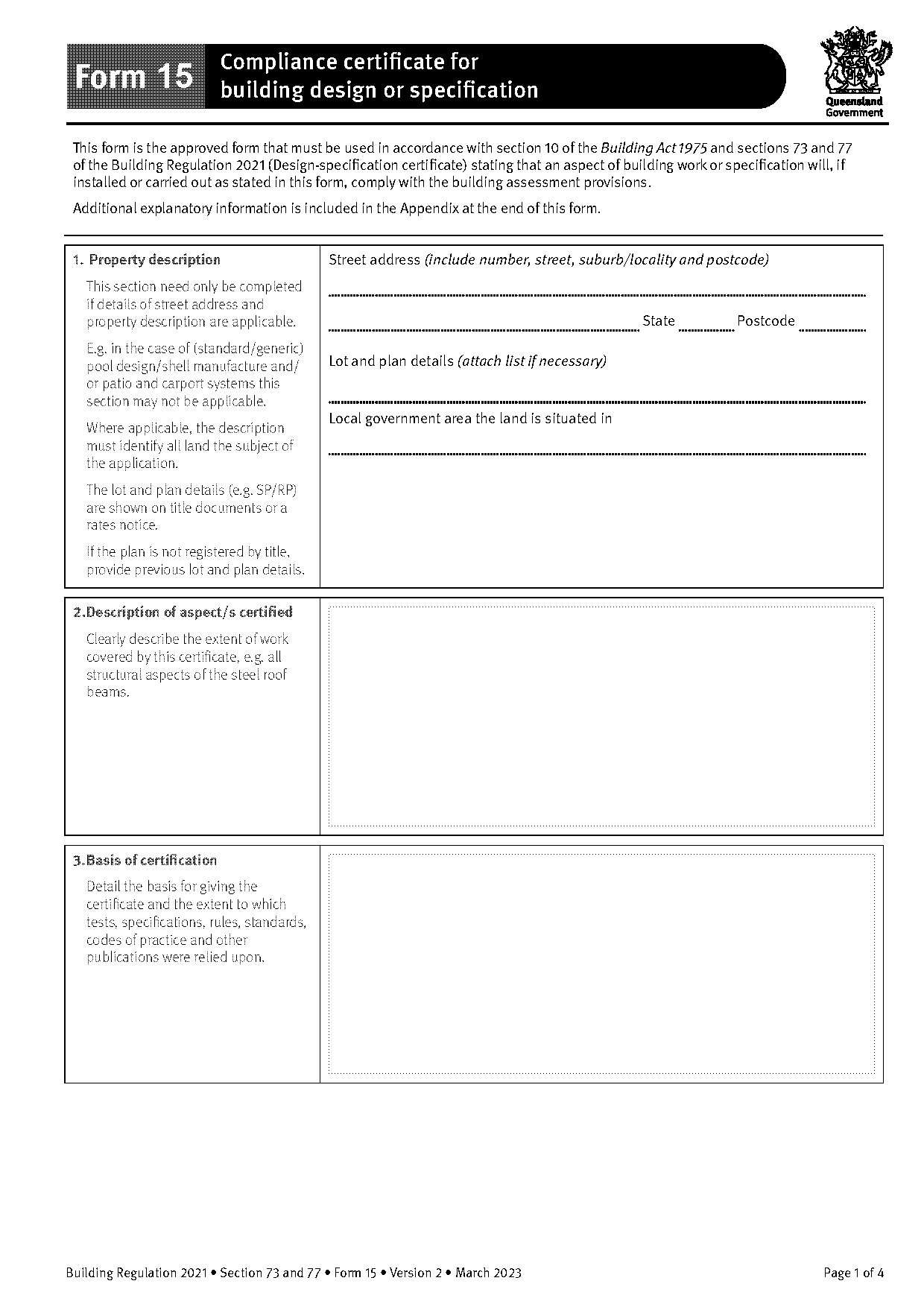 building compliance certificate template