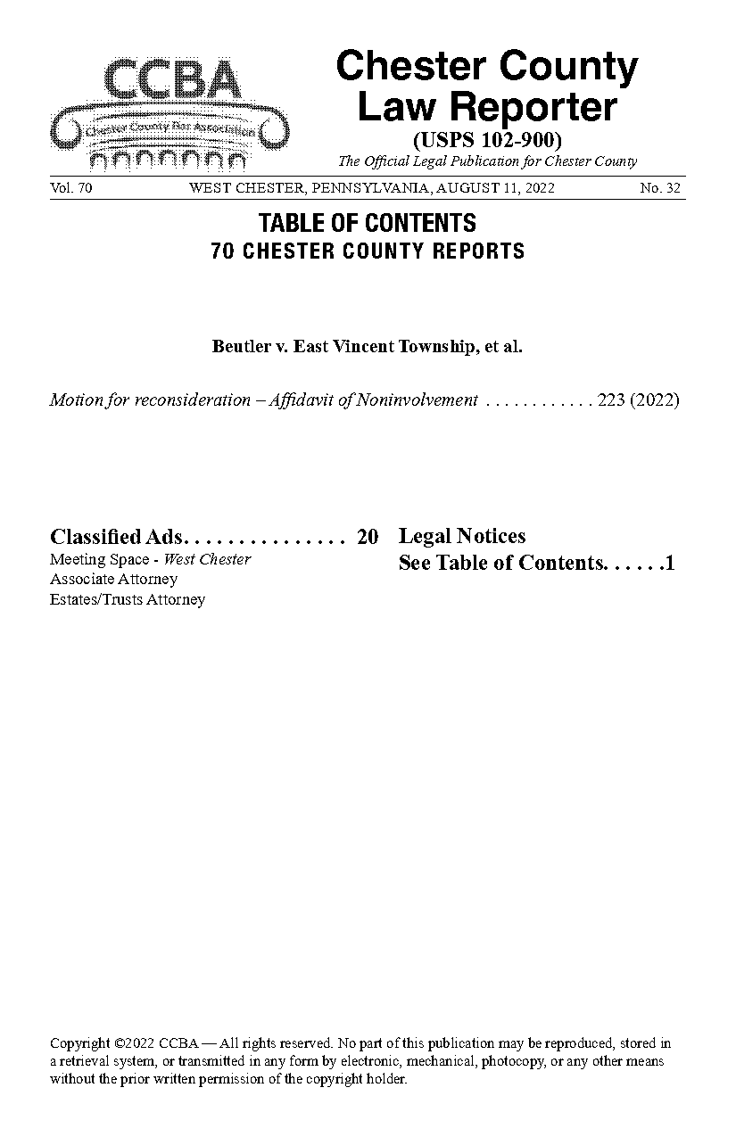 chester county sheriff service affidavit