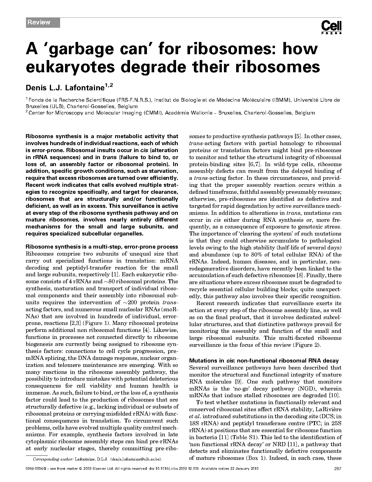 multi step modification of ribosome by protein