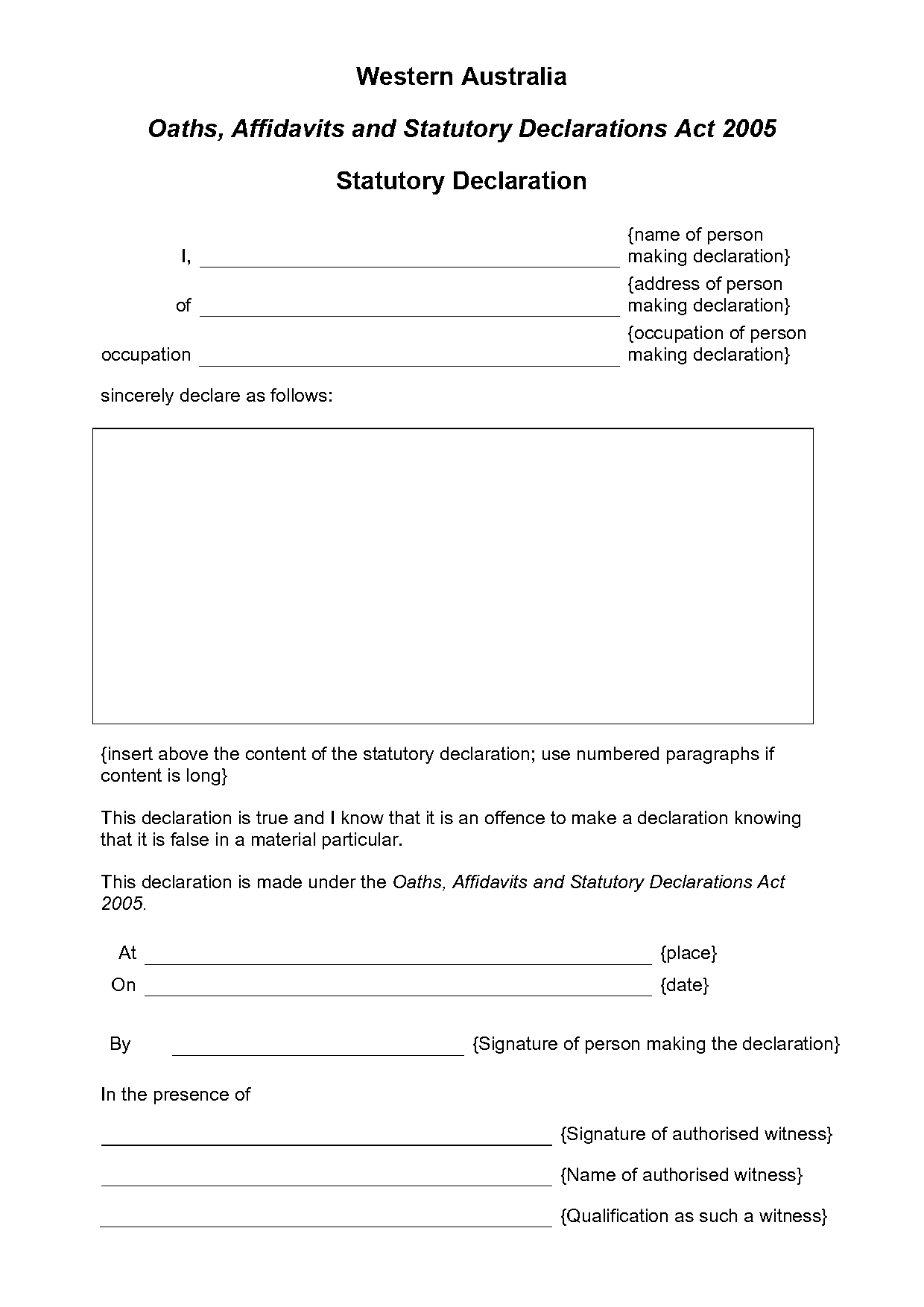 statutory declaration name difference