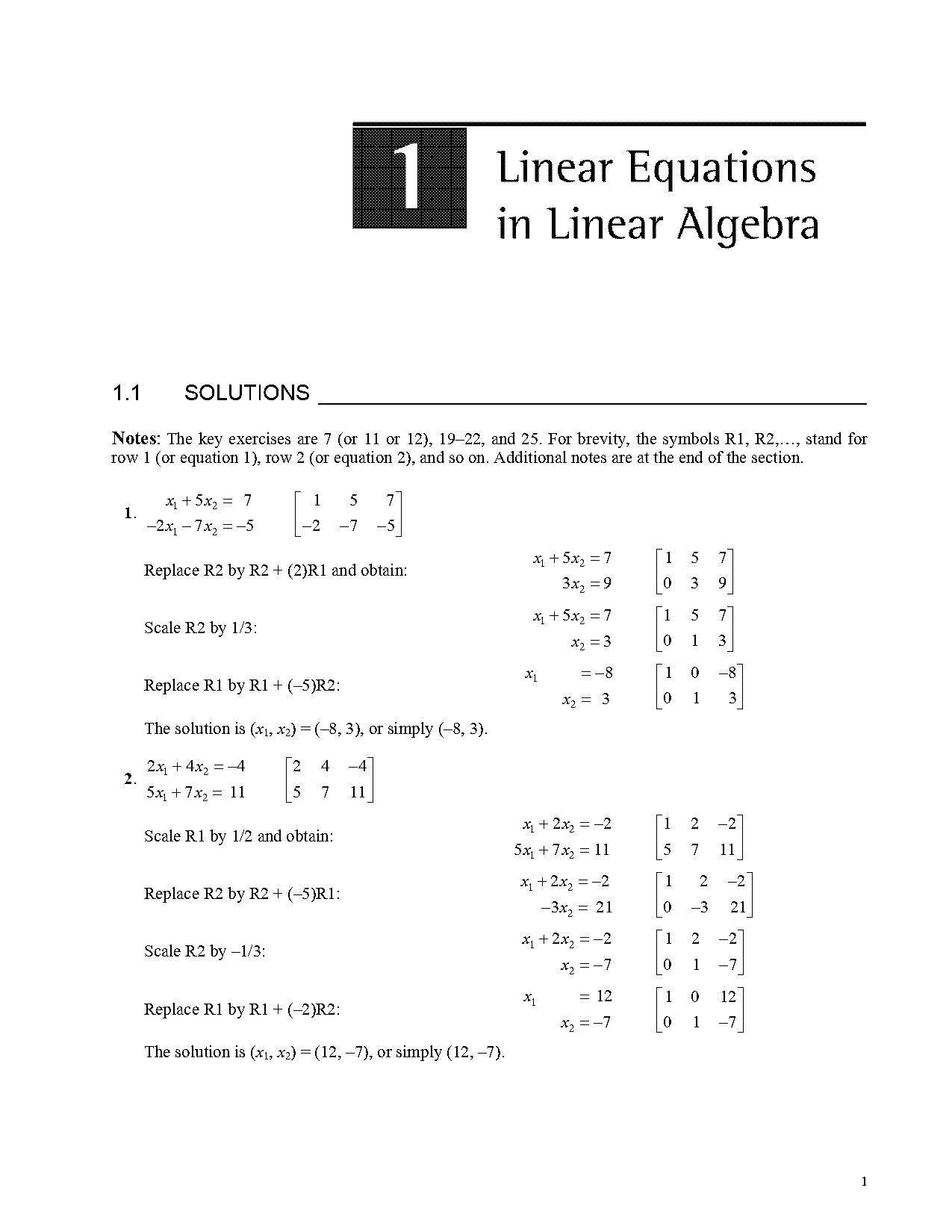 linear algebra concepts and methods solution manual