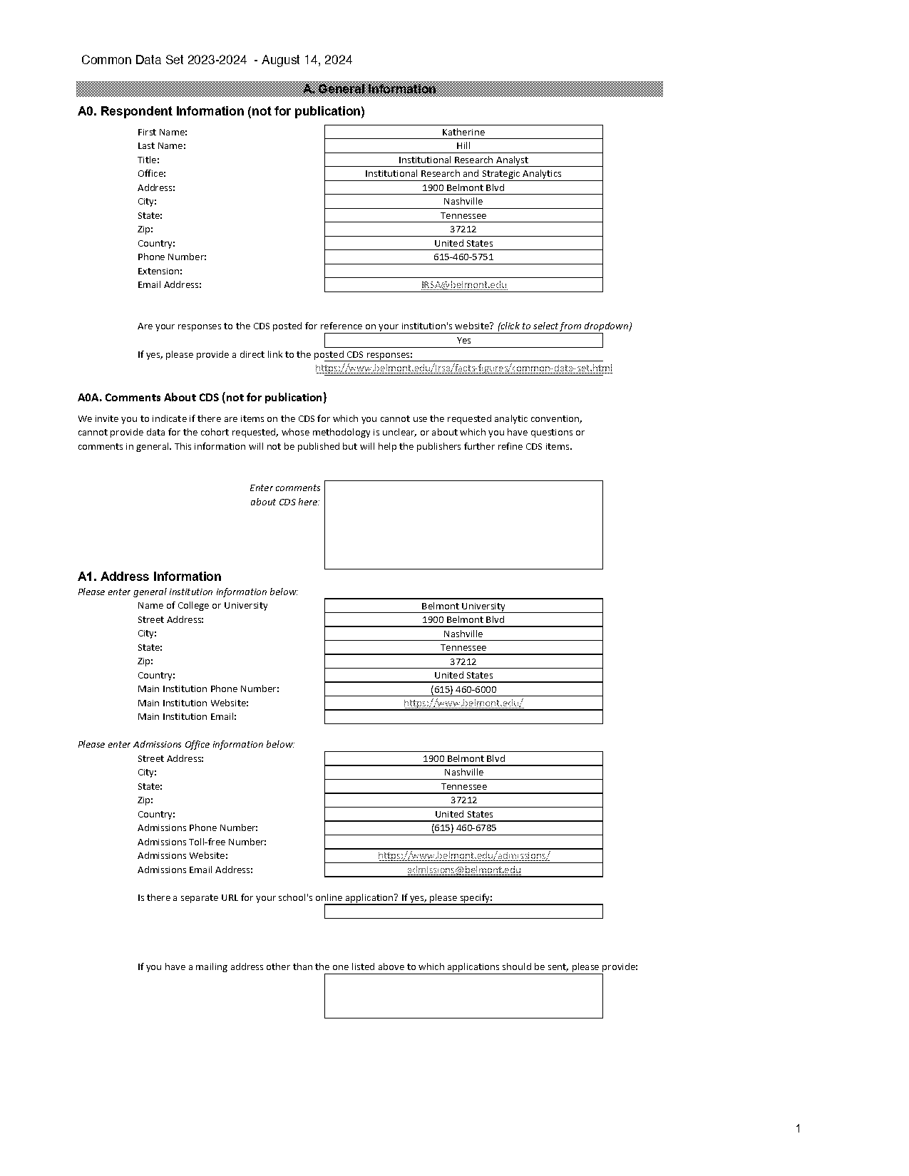 belmont university attendance policy