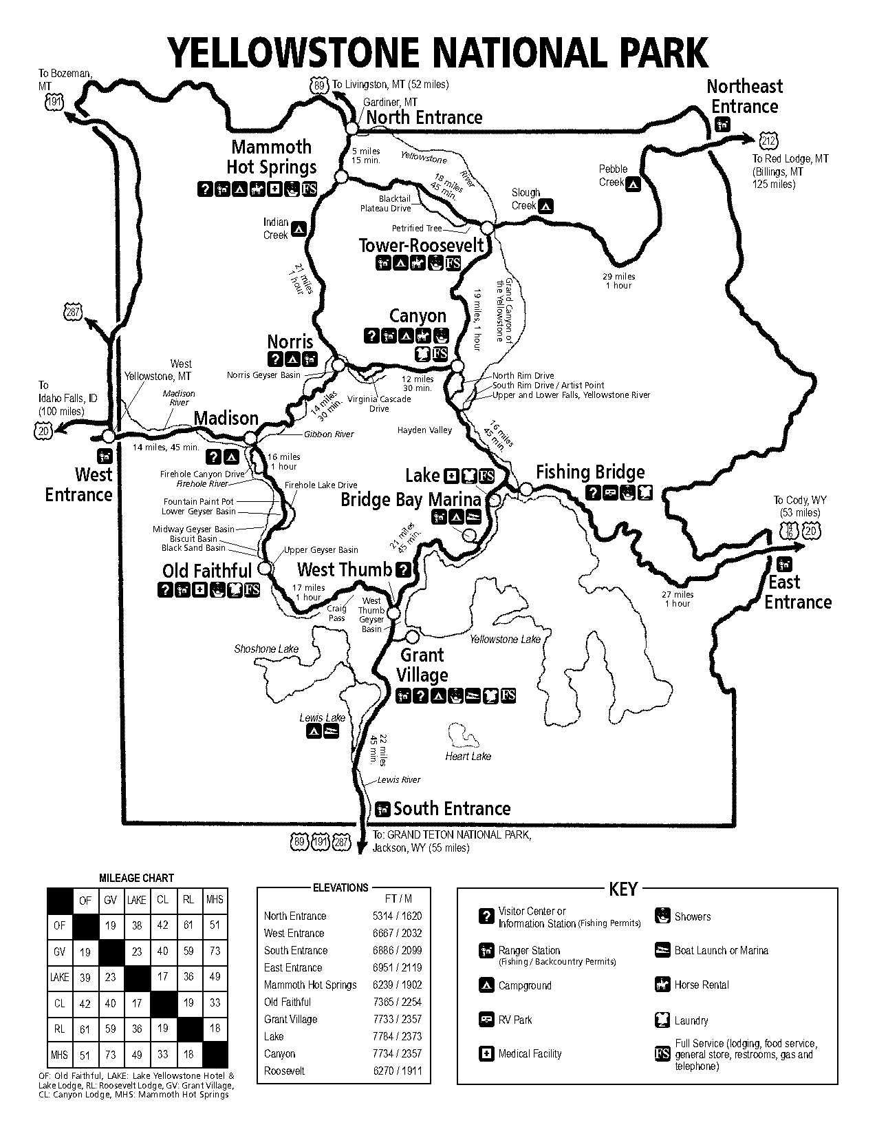 directions to yellow stone park