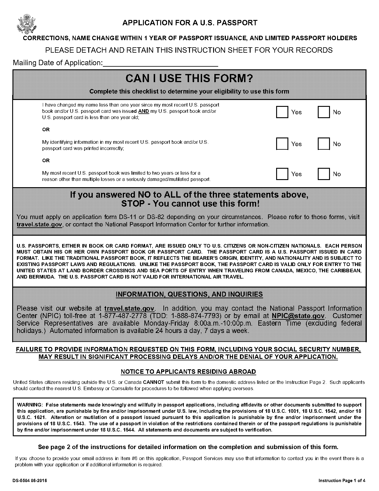 travel document sending address