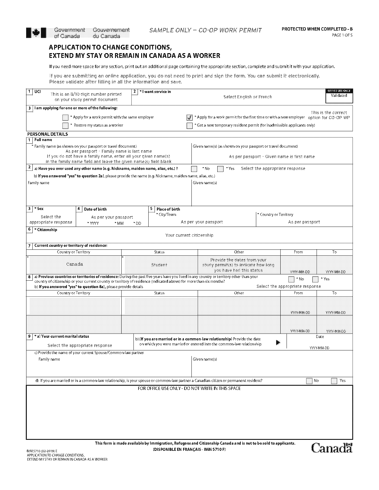 work permit renewal form canada