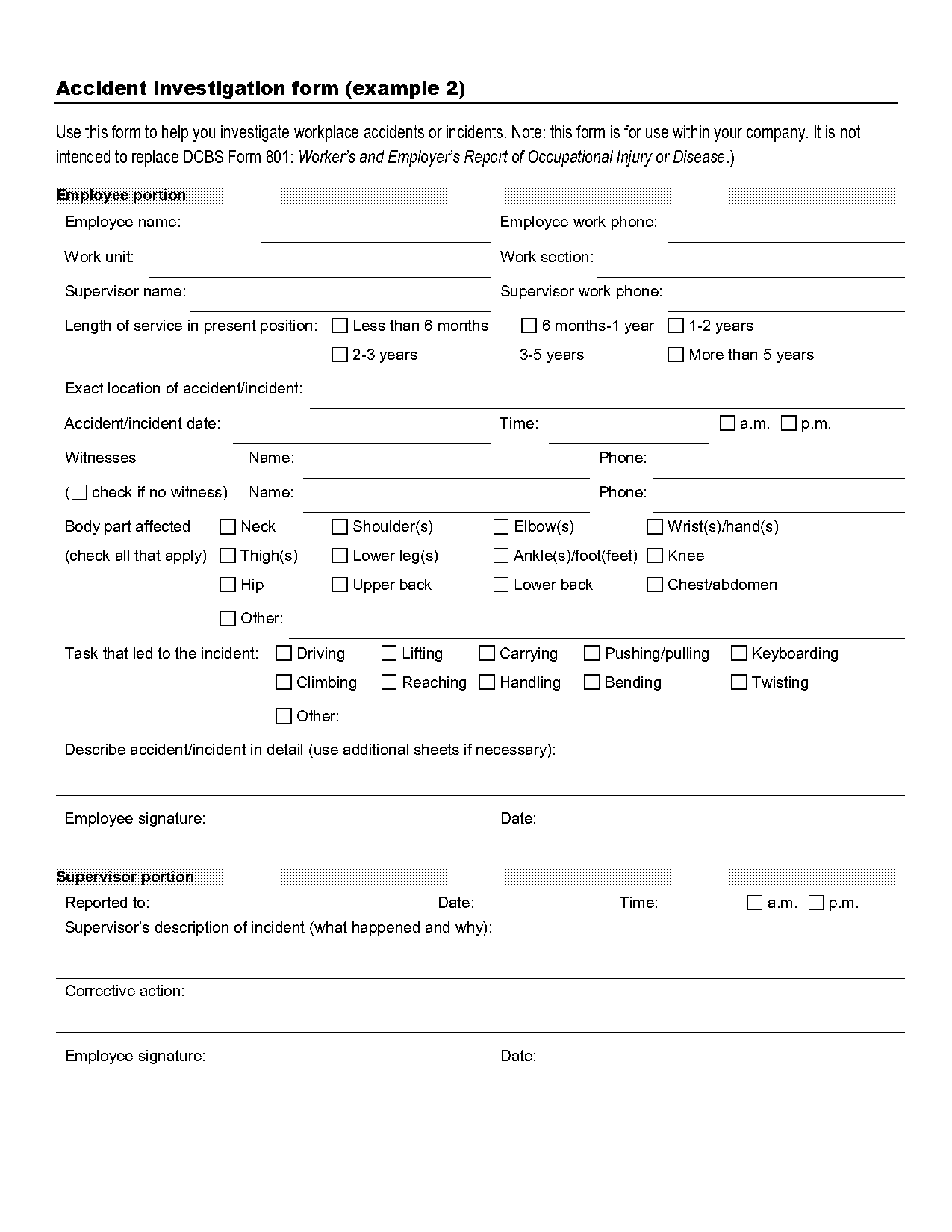 osha accident investigation report template