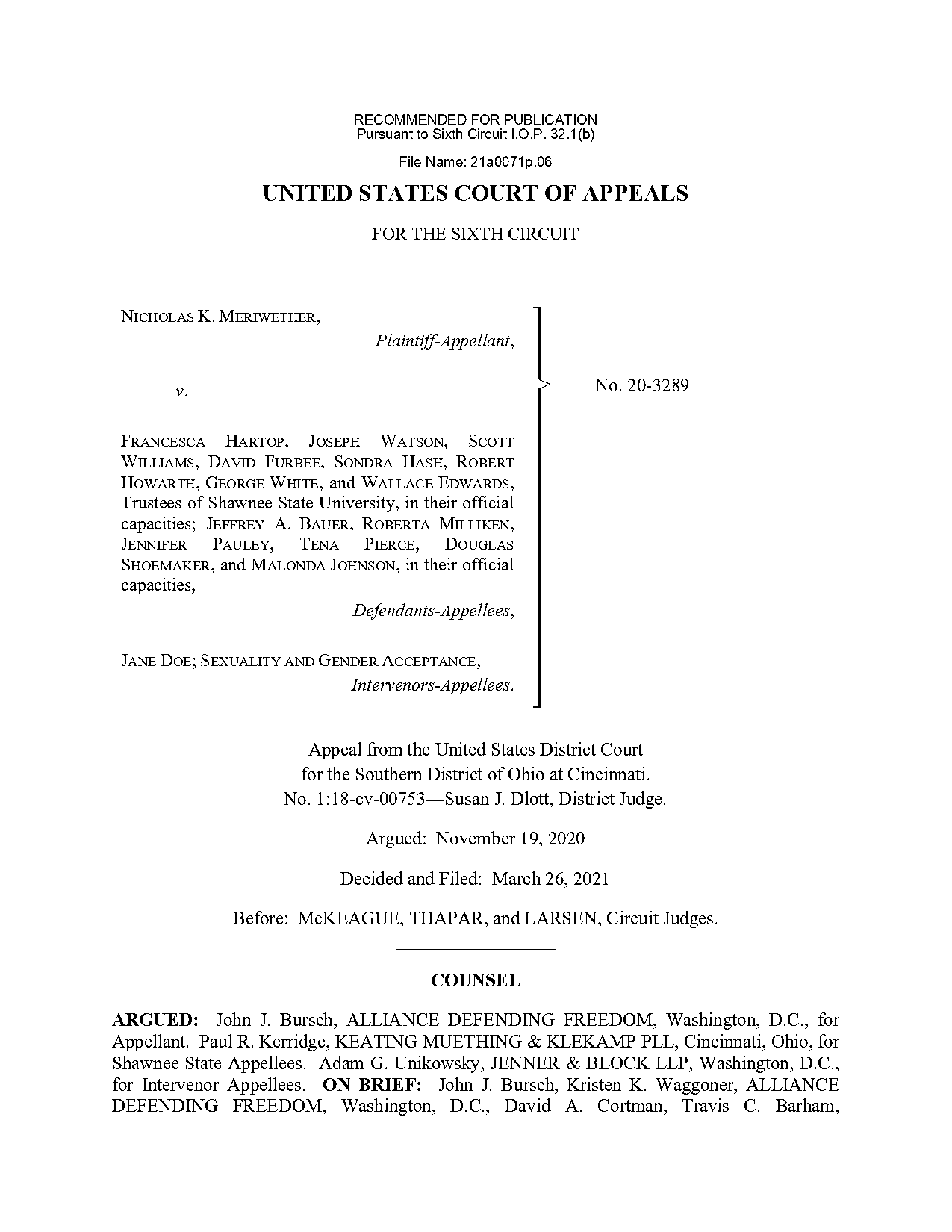 first amendment case against university